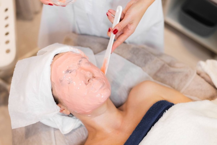  A variety of the best chemical peels for glowing and clear skin displayed on a countertop.